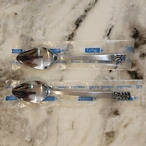2 Vintage Carlyle Stainless Steel Spoons; 1 is A Grapefruit Spoon. NEW